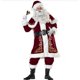 thumbnail image 2 of M-XXXL 2019 New Deluxe Velvet Christmas Santa Claus Suit Adult Mens Costume gloves + shawl+hat+clothes+belt+Foot cover+gloves, 2 of 3