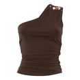 thumbnail image 4 of Camiseta corta sexy con hombros descubiertos y pedrería para mujer: corte ajustado, largo corto, para combinar con pantalones de cintura alta (tallas S-L), 4 of 4