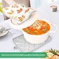 thumbnail image 3 of Yayeee Pot Holders Kitchen Heat Resistant with Pocket 7"x9.8" Cotton Oven Cooking Hot Pads, Beige Autumn Leaves, 3 of 7