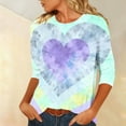 thumbnail image 4 of Vetsdori 3/4 Sleeve Tops for Women Gifts for Girlfriend Casual Pullover Valentines Heart Print Cute,Graphic Juniors T-Shirts Fashion, 4 of 6