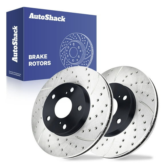 AutoShack Front Brake Rotors for Toyota, Camry 1992-2006 Avalon 1995-2004 Sienna 1998-2003, FWD L4 2.2L 2.4L V6 3.0L - E-Coated Drilled & Slotted - ShadowGuard - 10.83" (275 mm), 5-Lug