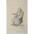 thumbnail image 2 of Jozef Chelmonski 11x14 Black Ornate Wood Framed Double Matted Museum Art Print Titled: Old Elderly Man from Warsaw (1888), 2 of 5