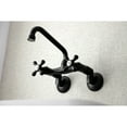 thumbnail image 3 of Kingston Brass KS213MB Kingston Two Handle Wall Mount Kitchen Faucet, Matte Black, 3 of 5