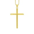 thumbnail image 5 of Precious Stars 14K Yellow Solid Gold Traditional 1.30" Cross Unisex Religious Pendant with 24" Chain Necklace, 5 of 7