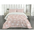 thumbnail image 3 of Ambesonne Cartoon Quilted Bedspread Set 3 Pcs, Stars and Clouds Pattern, Queen Size, Sepia White Blush, 3 of 5