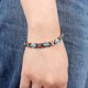 thumbnail image 4 of 1 paquete de pulsera de cobre puro turquesa para mujer, terapia magnética curativa, alivio del dolor de artritis, túnel carpiano, pulsera ajustable para mujer (turquesa azul), 4 of 5