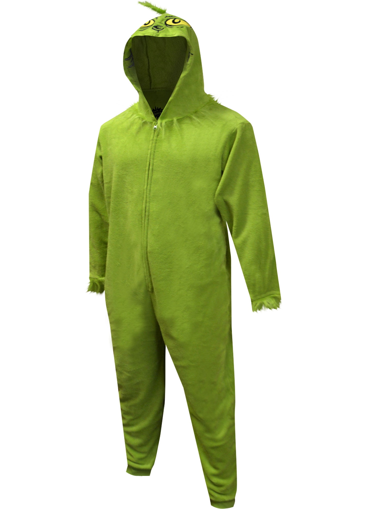 MJC Mens Dr Seuss The Grinch Fuzzy Plush Onesie Pajama (Large