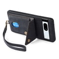 thumbnail image 6 of Nalacover for Google Pixel 7A, Slim Case Wallet with Credit Card Holder, Back Flip Premium Leather Magnetic Clasp Kickstand Wirst Hand Strap Shockproof Cover for Google Pixel 7A, Black, 6 of 7