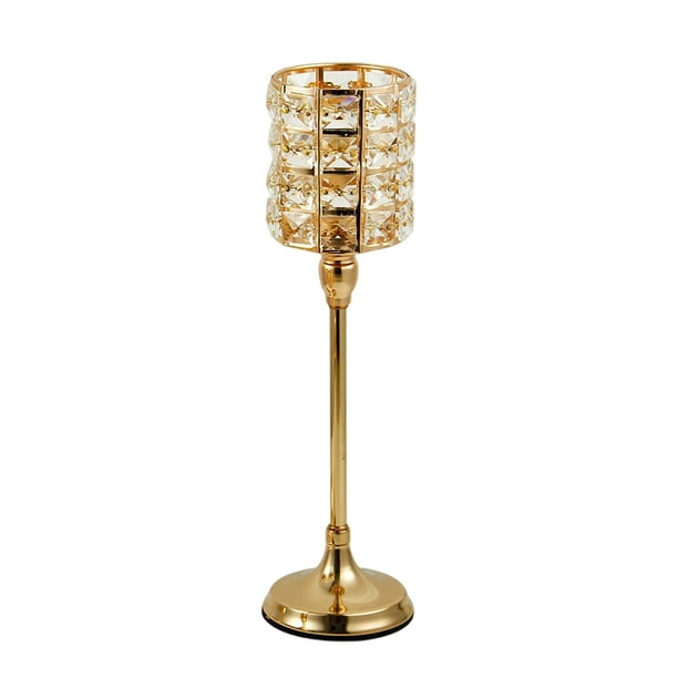 Candelabro de metal de cristal, centro de mesa, candelabro de banquete de boda dorado, soporte de mesa para el hogar, decoración de regalo, L kenally HA008318-03B