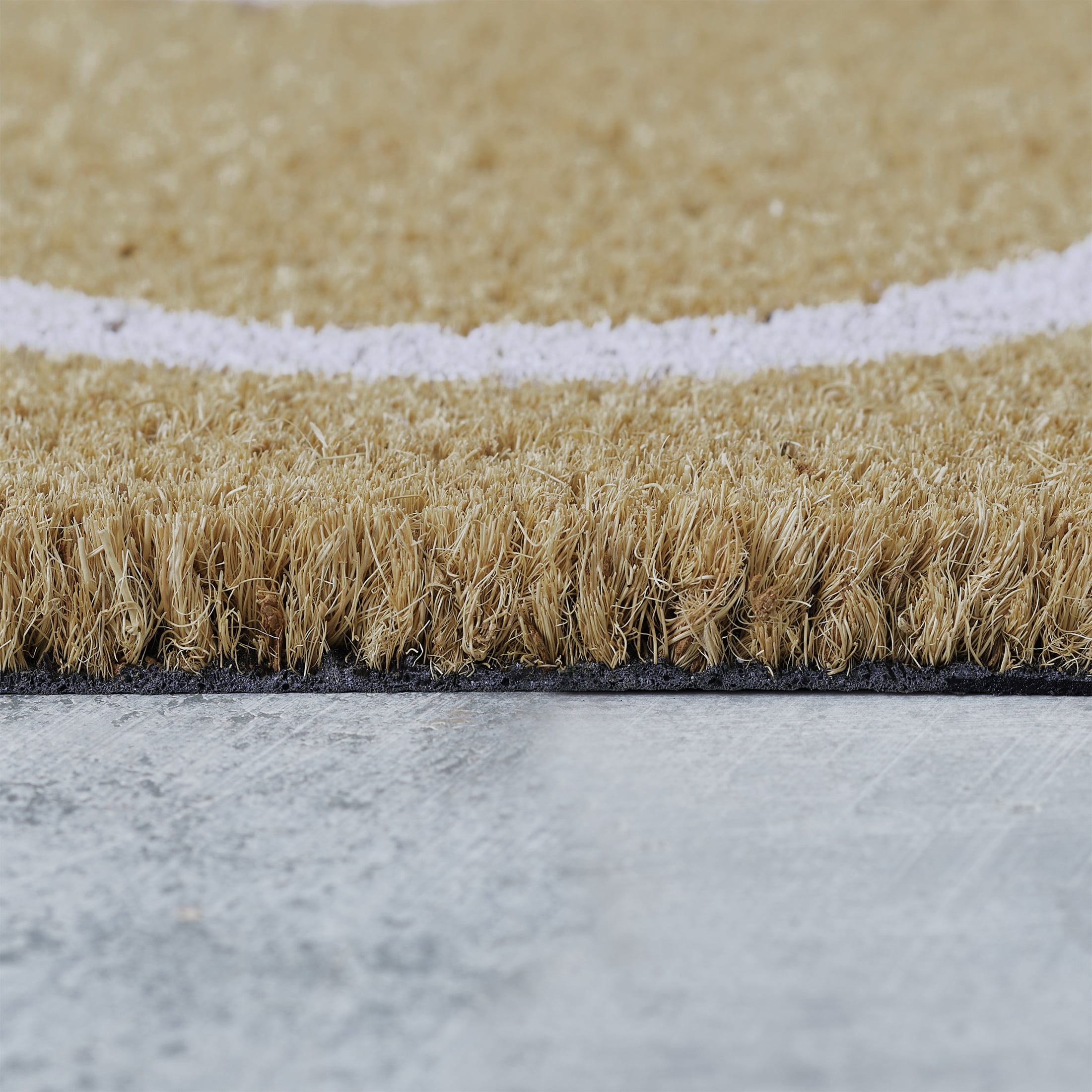 My Texas House Natural/White Pumpkin Scallop Outdoor Coir Doormat, 30" x 48"