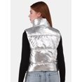 thumbnail image 7 of No Boundaries Metallic Puffer Vest, Women's and Women’s Plus, 7 of 7