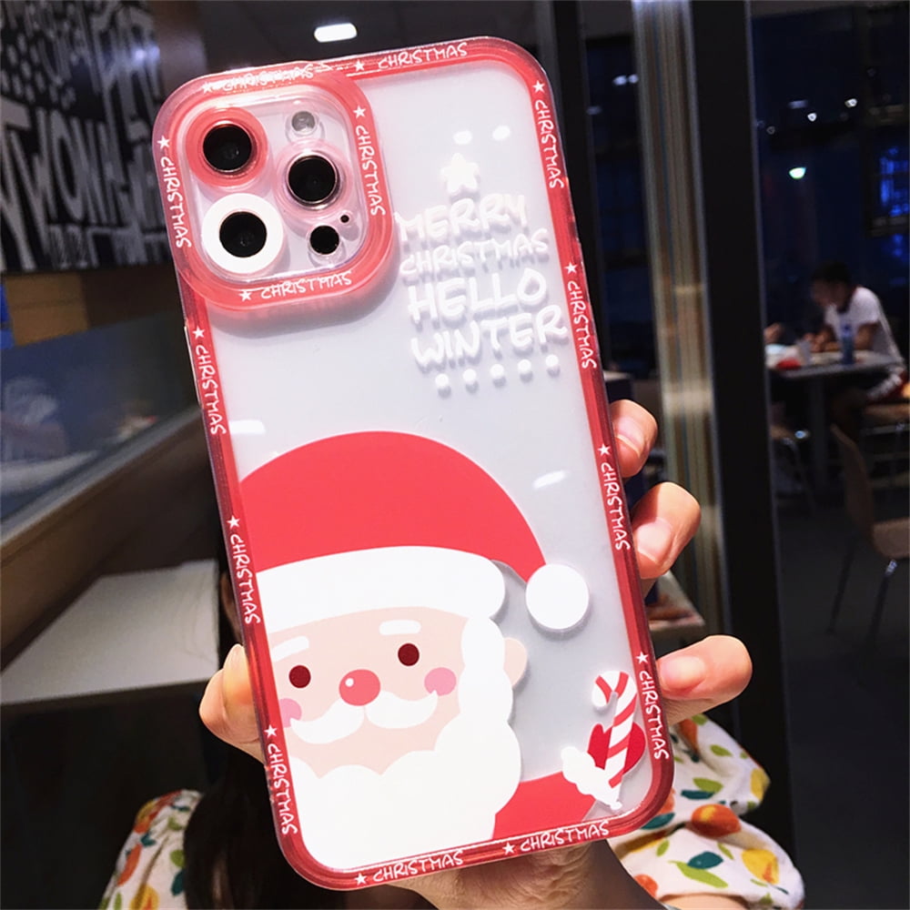 For Iphone 12 Case 6 1 Inch Christmas Iphone Case Clear Cute Santa Claus Soft Protective Phone Shell Cover Christmas Phone Case For Iphone 13 Pro Max 12 Pro Max 11 Pro Max X Xr Xs Max 7 8