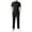 *Black, variant on VBVC Men's 2 Piece Business Outfit Set with Pockets,Collared Short Sleeve Shirt and Drawstring Pants For Men,Black,M-4XL