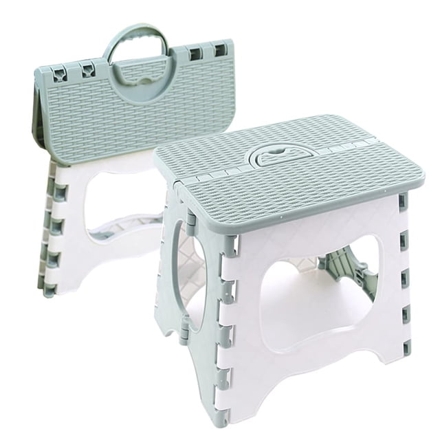 QSYW Taburete plegable con escalón, taburete plegable de plástico compacto con capacidad para hasta 300 libras, 12 pulgadas, 30 cm, antideslizante (verde) 1 pieza