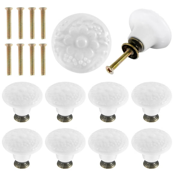 Sutowe Cabinet Knob 10pcs Durable Drawer Handle Knob with 10 Screws for Furniture Kitchen Cupboard Closet Wardrobe DecorationWhite