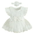 thumbnail image 1 of QIPOPIQ Robe de Fête de Vacances Grande/petite Fille Fleur Dentelle Ligne A Mariage Fête Robes Enfants Concours Anniversaire Robe Formelle Liquidation, 1 of 3