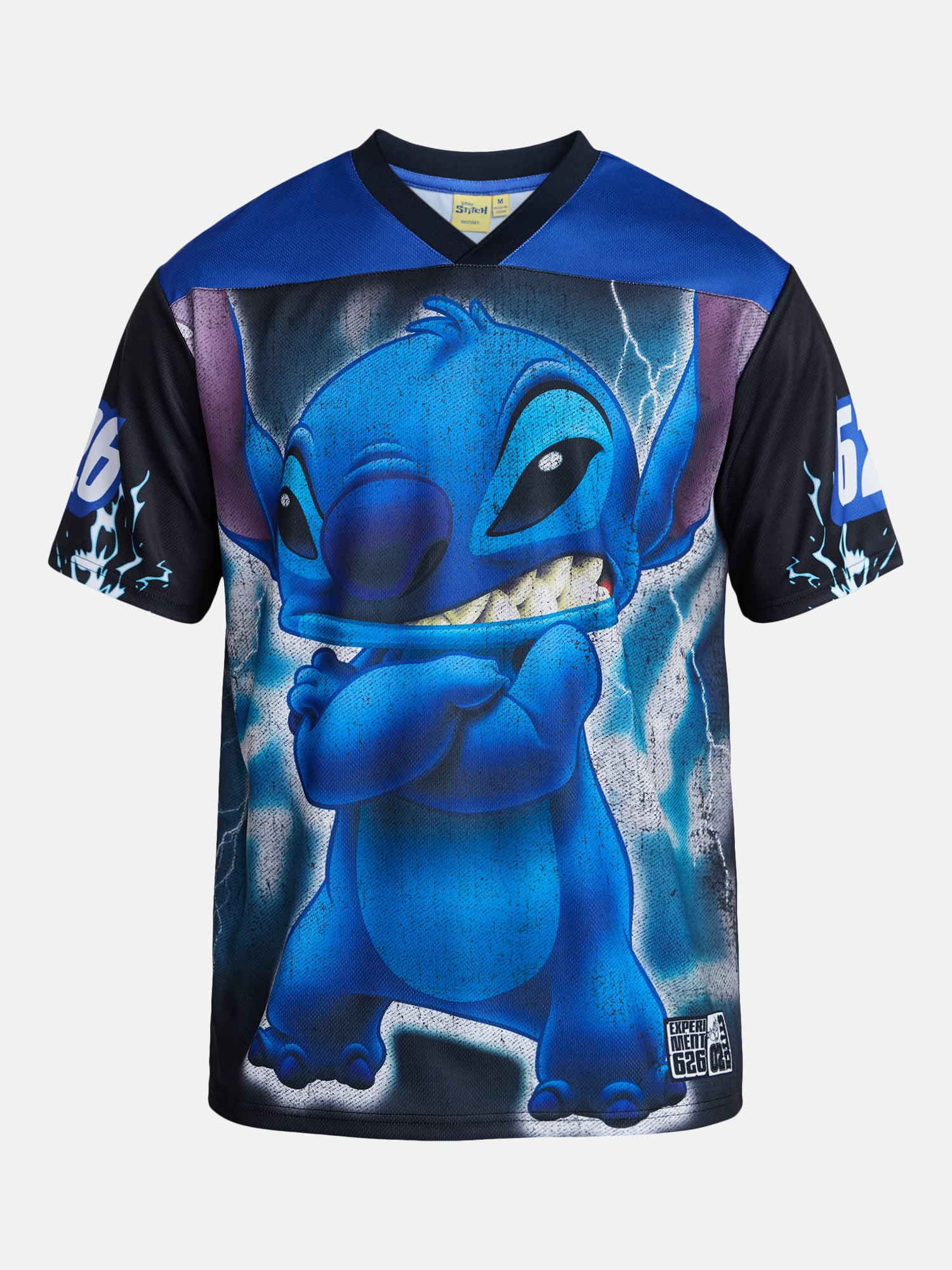 Disney Stitch Men's and Big Men's Front Back Graphic Soccer Jersey with Short Sleeves, Sizes XS-3XL