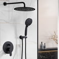 thumbnail image 6 of Wowow 9-Spray Patterns with 1.8 GPM 12 in. Wall Mount Rain Fixed Shower Heads in 12 in., Matte Black, 6 of 8