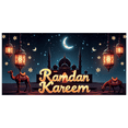 thumbnail image 4 of LUUFILx Ramadan Kareem Banner Decor Moon Lantern Backdrop Camel Mosque Starry Night Islamic Festival Celebration Decoration Party Eid Mubarak Ambiance, 4 of 9