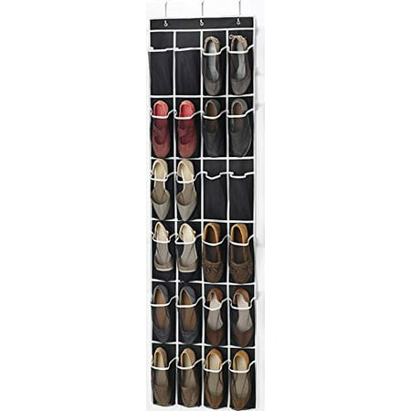 ZB Brand Over the Door Shoe Organizer - 24 Breathable Pockets, Hanging Shoe Holder for Maximizing Shoe Storage, Accessories, Toiletries, Laundry Items. 64in x (Best Shoe Organizer Ideas)
