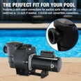 thumbnail image 5 of Doheny’s Inground Pool Pump, 1.5 HP, 115/230V, 97 GPM, Self-Priming, Heavy-Duty, Energy Efficient, 5 of 9
