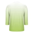 thumbnail image 2 of T-Shirts for Women 3/4 Sleeve V-Neck Solid Gradient Base Top Three Quarter Shirt Tee, 2 of 7