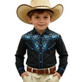 thumbnail image 5 of sususu Boys Western Shirts Long Sleeve Pearl Snap Button Down Cowboy Shirt Toddler Kids Retro Country Tops Outfit Black3 12-13 Years, 5 of 5