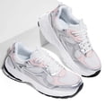 thumbnail image 3 of LUCKY STEP Chunky Fashion Mesh Sneakers Casual Running Walking Shoes,White/Silver,Womens, 3 of 6