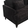 thumbnail image 5 of 62'' Small Modern Loveseat Couch, Mid-Century Low Back Chenille 2-Seat Tufted Sofa Couch with 2 Pillows for Living Room, Bedroom, Office, Apartment, Dorm, Studio and Small Space (Black), 5 of 8