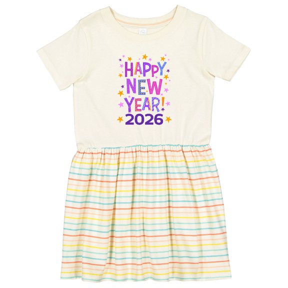 Inktastic Happy New Year 2026 Party Girls Toddler Dress