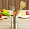 thumbnail image 2 of Chopsticks Storage Rack, Chopsticks Organizer, With Drain Holes Large Capacity Stainless Steel For Home Kichen Store Chopsticks Spoons Hotel Tableware, 2 of 8