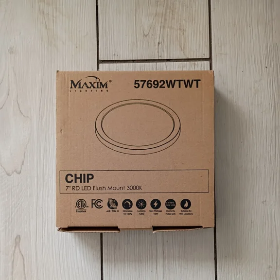 Maxim 57692Wt Chip 7"W Led Flush Mount Ceiling Fixture - White