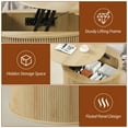 thumbnail image 4 of Wirrytor Round Lift Top Coffee Table with Storage and Flip Top, Fluted Center Table for Living Room, Wood Coffee Table with Hidden Compartment, Round Arc Design, Oak, 4 of 9