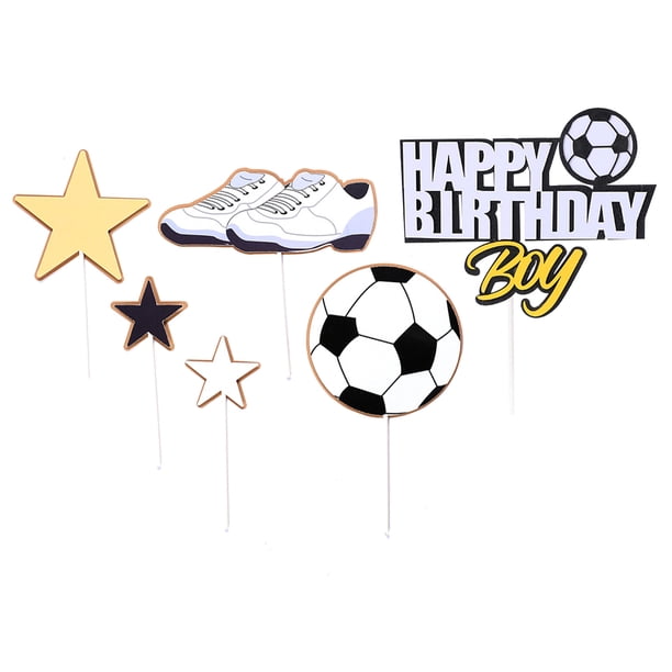 18 adornos para tartas de fútbol para niños, decoración para tartas de cumpleaños, recuerdos de fiesta