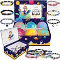 thumbnail image 1 of Bombas de baño para niños con joyas en el interior y caja de recuerdos para niños con pulseras de galaxia espacial Hidratante de piel orgánica Bombas de baño naturales para niños con sorpresa en el in, 1 of 5