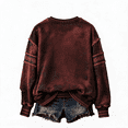 thumbnail image 4 of Sweatshirts for Women Vintage Washed Witch Theme Printed Crew Neck Long Sleeve Pullover Relaxed Casual Fall Halloween Top Saffron XL, 4 of 4