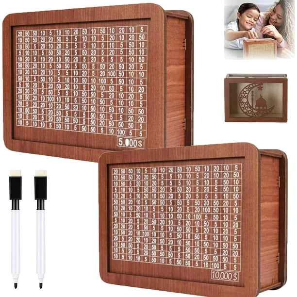 Hucha de madera, caja de ahorros de madera 10000, caja de ahorro de efectivo, caja de dinero de madera para ahorro de efectivo, caja de ahorros de madera estilo retro, caja de dinero de madera reutili