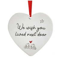 Mouliraty I Wish You Lived Door Gifts For Friend Valentine's Day OrnamentSister Outdoor Decorations Valentine's Day Heart Hanging Ornaments Outdoor Valent