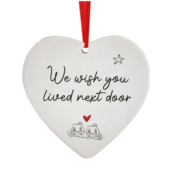Vikakiooze Home Decor , I Wish You Lived Nex Door Gifts For Best Friend Valentine's Day OrnamentSister Outdoor Decorations Valentine's Day Heart Hanging Ornaments Outdoor Valent