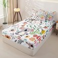 thumbnail image 2 of Erosebridal Mellow Koala Zipper Queen Comforter Set with Fitted Sheet and 2 Pillowcases,Country Bloom Print Zipper Bedding Set,Taupe Green,Reversible, 2 of 6