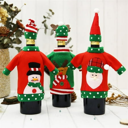 

TMOYZQ 2022 Savings! Indoor Fall Decor 1Set Embroidery Wine Hold Bottle Cover Decoration Home Party Christmas Wine Bag Christmas Gifts Birthday Holiday Gifts on Clearance