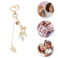thumbnail image 4 of Unique Bargains 1 Pc Handbag Charm Keychain Beads Bag Accessories Gold Tone Beige, 4 of 6
