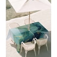 thumbnail image 3 of 54x80 Inch Outdoor Tablecloth with Umbrella Hole Zipper Rectangle Turquoise Marble Rectangular Tablecloths Outside Waterproof Modern Abstract Art Aesthetics Patio Table Cloth Cover for Picnic Party, 3 of 8