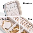 thumbnail image 3 of Mother's Day Pakistan Compact Jewelry Box Organizer with Imitation Metal Zipper for Rings, Earrings, Bracelets - Portable Storage Case, 3 of 6
