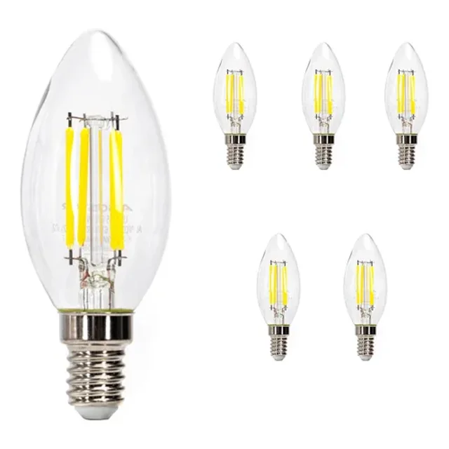 Lampara Foco Vintage Led Ahorrador C35 E14 8w 6pcs Blanco