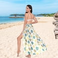 thumbnail image 5 of Women Sarong Wraps Elegant Green Leaves Swimsuit Beach Pareo Bikini Coverups Skirt L, 5 of 7