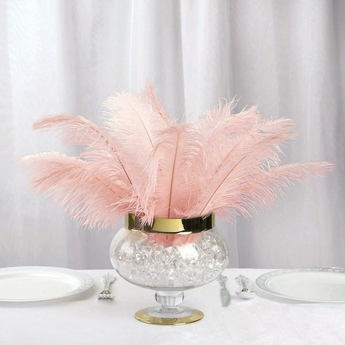 Rose Ostrich Feather Decor 15-70cm 6-28 Ostrich Feathers Crafts DIY Vases  Party Table Centerpieces Carnival Wedding Decoration
