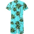 thumbnail image 4 of Edvintorg Men Hawaiian Shirts and Shorts Set 2 Piece Set Men Print Short Sleeves Casual Beach Short Sleeve Round-Neck Shirts Shorts Two Piece Men Sets Green XXXXXL, 4 of 5