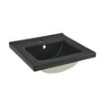 thumbnail image 3 of 18" Ceramic Square Vanity Sink Top in Matte Black, 3 of 8