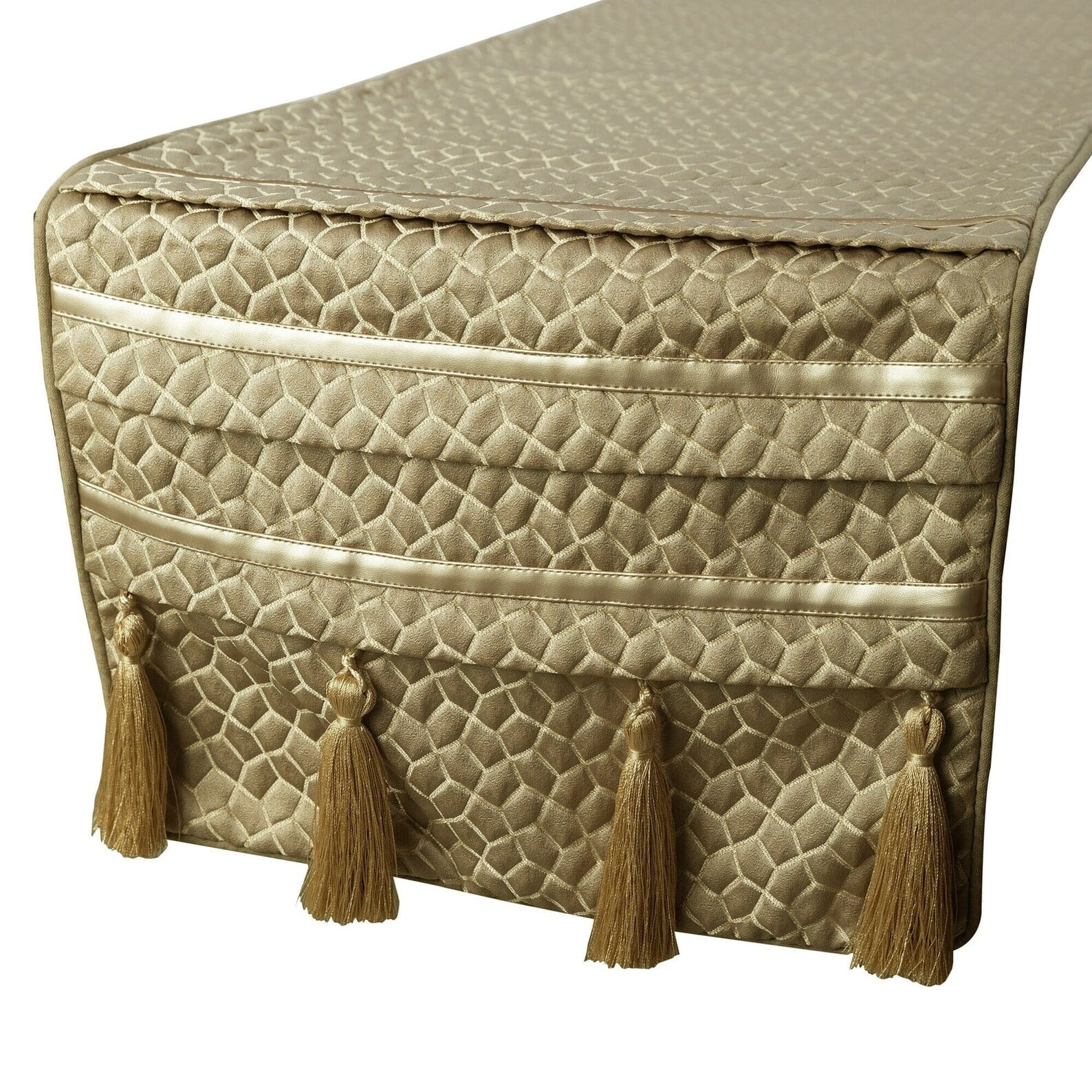 Decorative Gold Table Runner 8 Seater Table Runner (14 x 108 inch